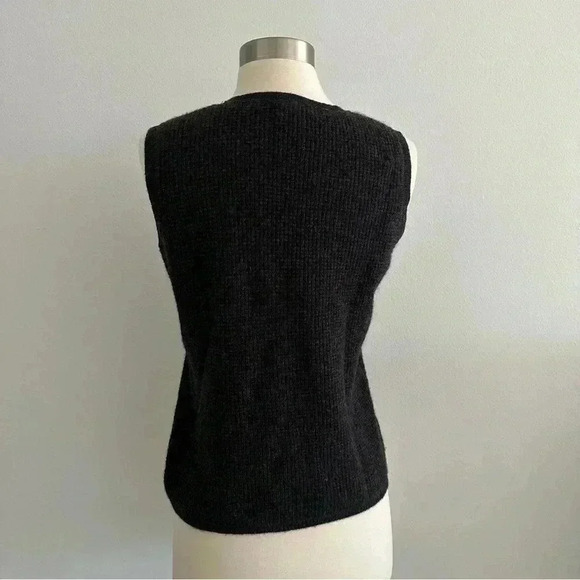 White + Warren Cashmere Vest Dark Gray M - Picture 2 of 7